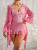 Petal Lace Nightdress & Robe Duo-5