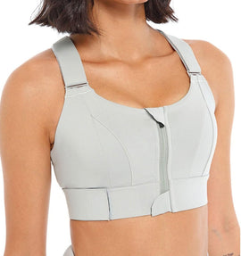 Buy sky-blue Premium Quality Zipper Sports Bra