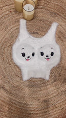 FLUFFY BUNNY FACE CROP TOP-5