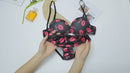 Lips Printed Women Pushup Bra Pantie Set-4