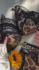 Leopard Print Padded Push-up  Bra set-7