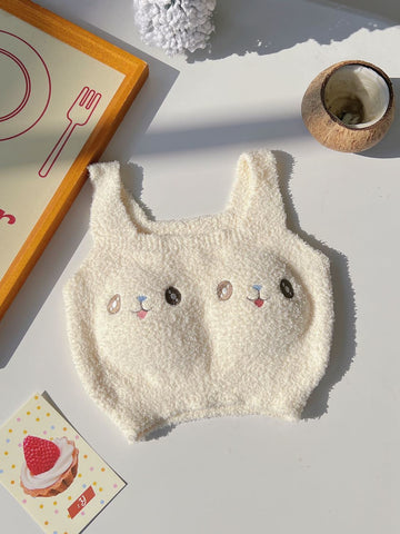 Buy white Cute Fuzzy Bunny Face Padded Bra – Ultra Soft &amp; Comfy