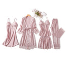 Women's 5 Piece  Silk Nighty Soft Comfortable Stuff-3