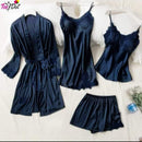 Women's 5 Piece  Silk Nighty Soft Comfortable Stuff-4