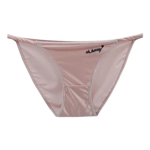 Women's Thin Strap Solid Color Cotton Crotch Seamless Underwear