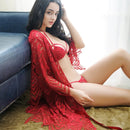 Ladies imported Soft Net Fabric 3 piece Nighty-2