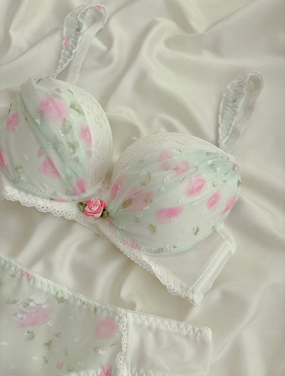 Floral Rose Print Bra & Panty Set