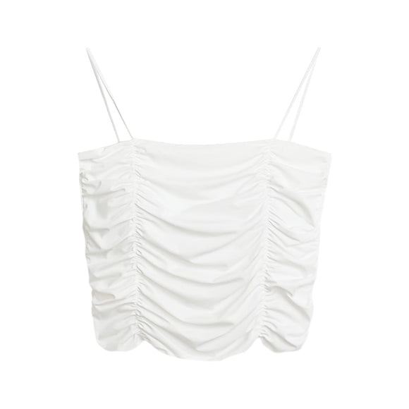 Multi Colour's Pleated Design Imported ice Silk Paded Top