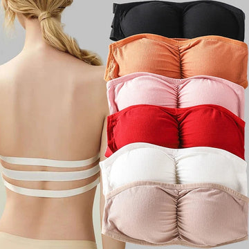 Women's Strapless Wireless  Paded Push-Up Bra
