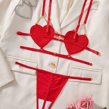 Buy red Heart Crush Lingerie Set
