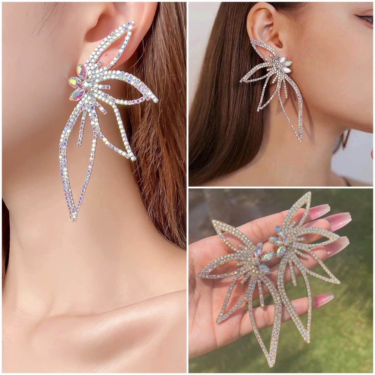 Pear Wings Statement Earrings