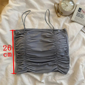 Multi Colour's Pleated Design Imported ice Silk Paded Top - 0