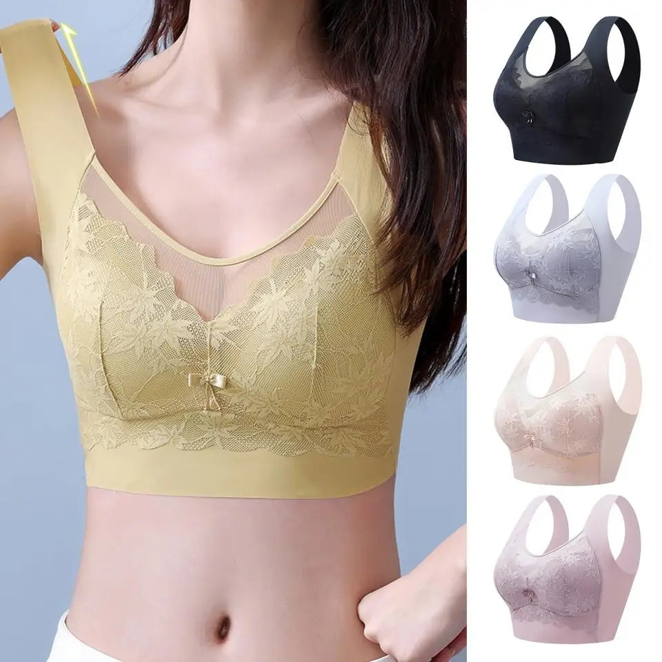 Women'sBra Wide Shoulder Strap  Beauty Back Quick Dry Sport Bra Posture Corrector