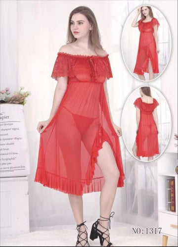 Red Lace Babydoll Nightdress