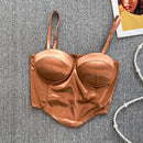 Ladies Fancy Silk Full Coverage Crop Top Adjustable Straps-3