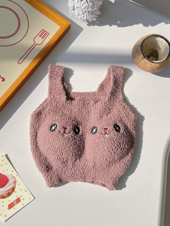 Cute Fuzzy Bunny Face Padded Bra – Ultra Soft & Comfy