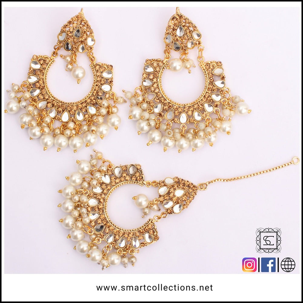 Pearl Mirror earring Teeka