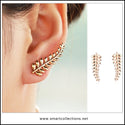Golden Leaf Earcuf Earrings