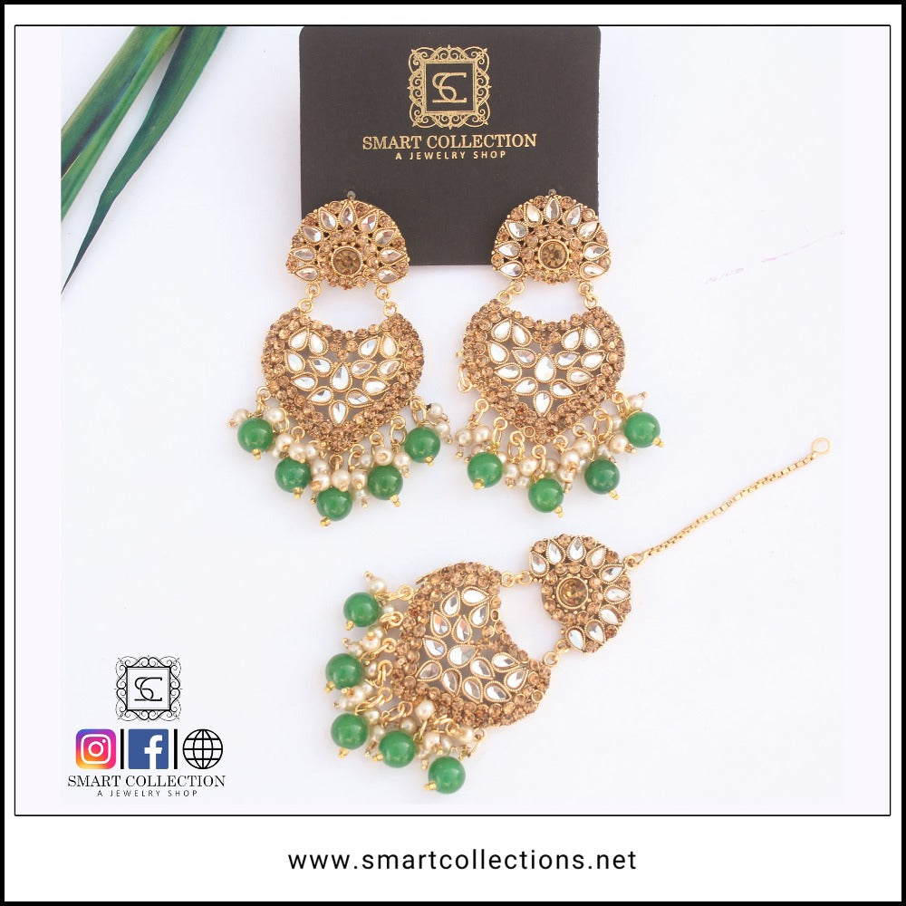 Green Mirror Earrings Teeka