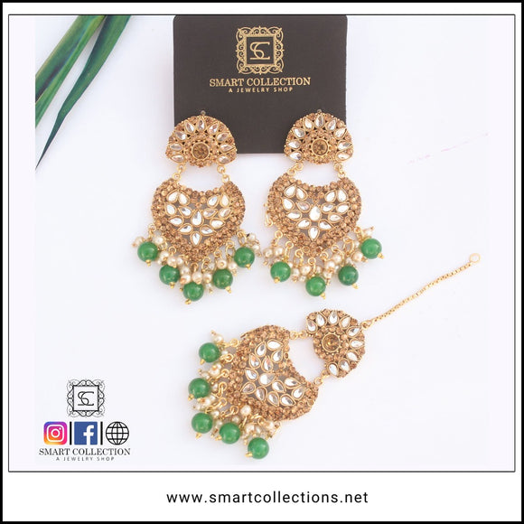 Green Mirror Earrings Teeka