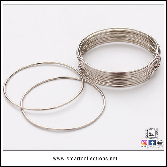 silver metal bangles