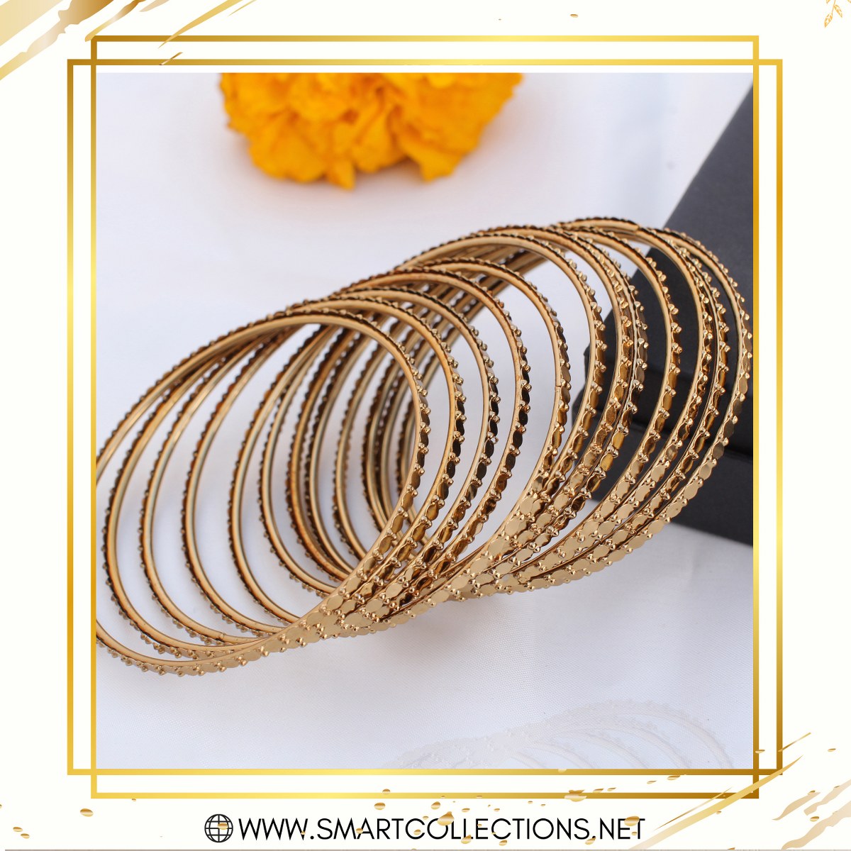 Golden Metal Bangles - 0