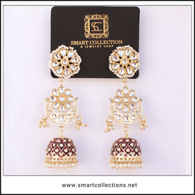 Brass Meenakari Jhumki